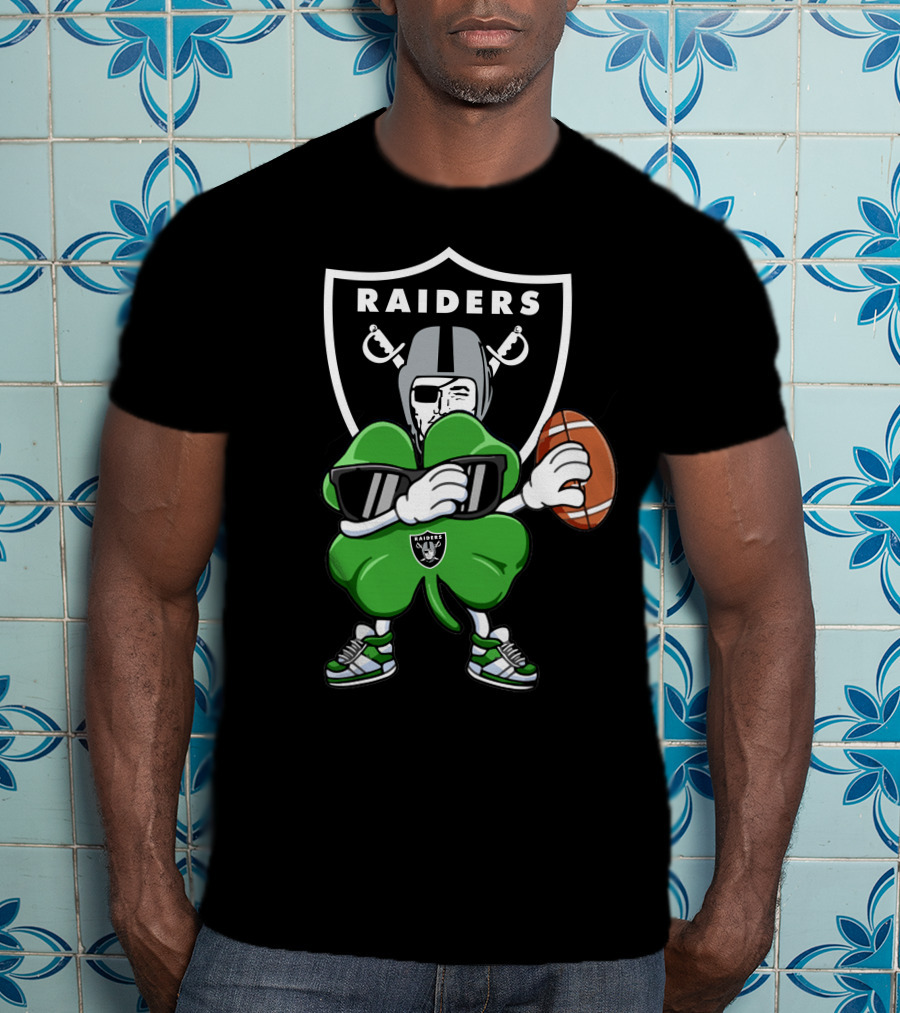 Oakland Raiders Shamrock Football Player T-Shirt
