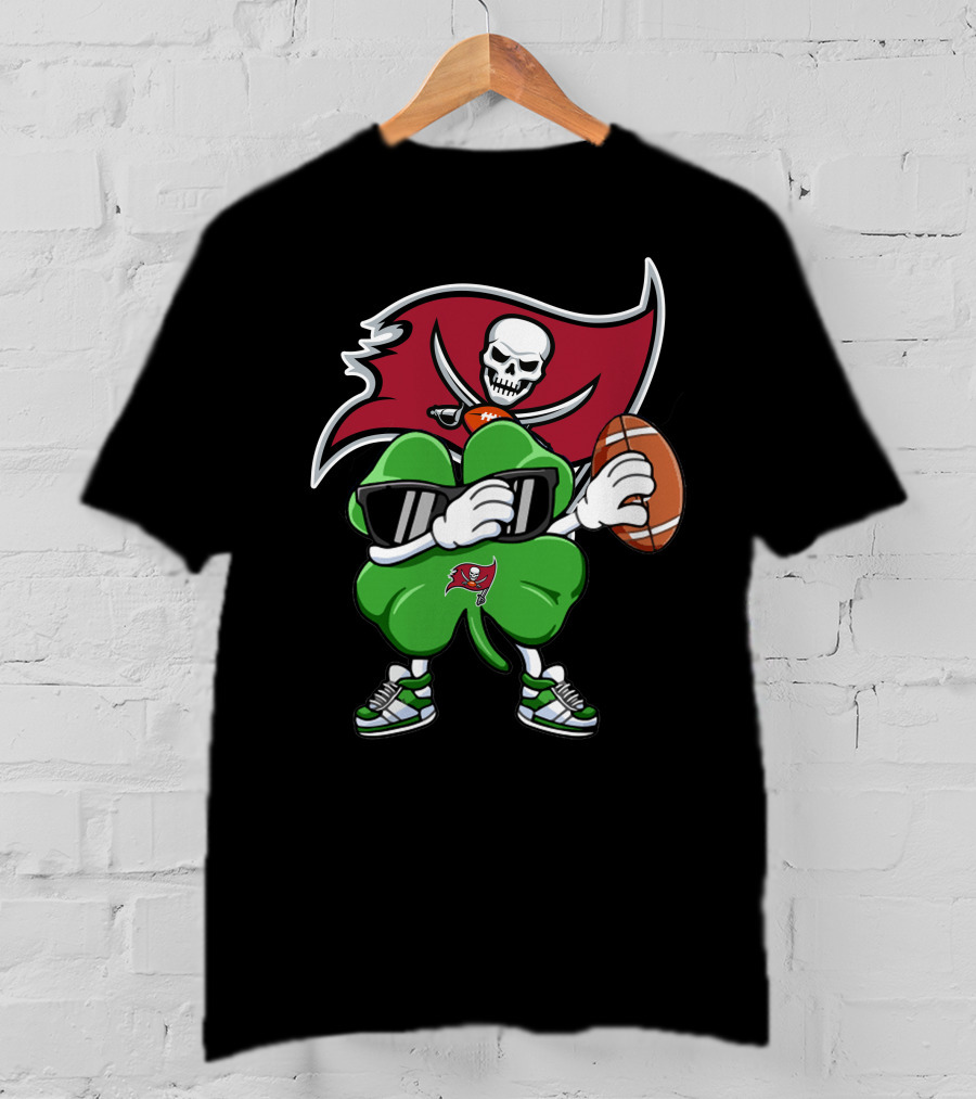 Tampa Bay Buccaneers Lucky Clover Football T-Shirt