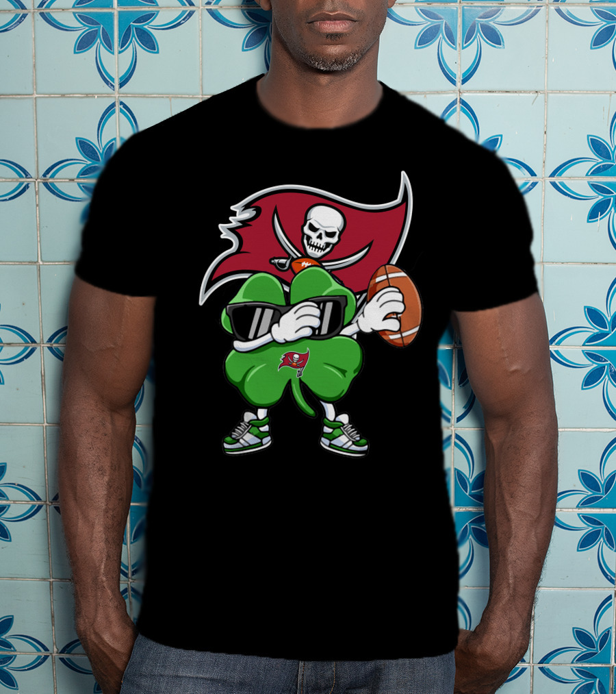 Tampa Bay Buccaneers Lucky Clover Football T-Shirt