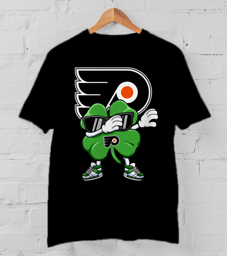 Philadelphia Flyers Clover Dab With Mascot Sneakers And Shades T-Shirt