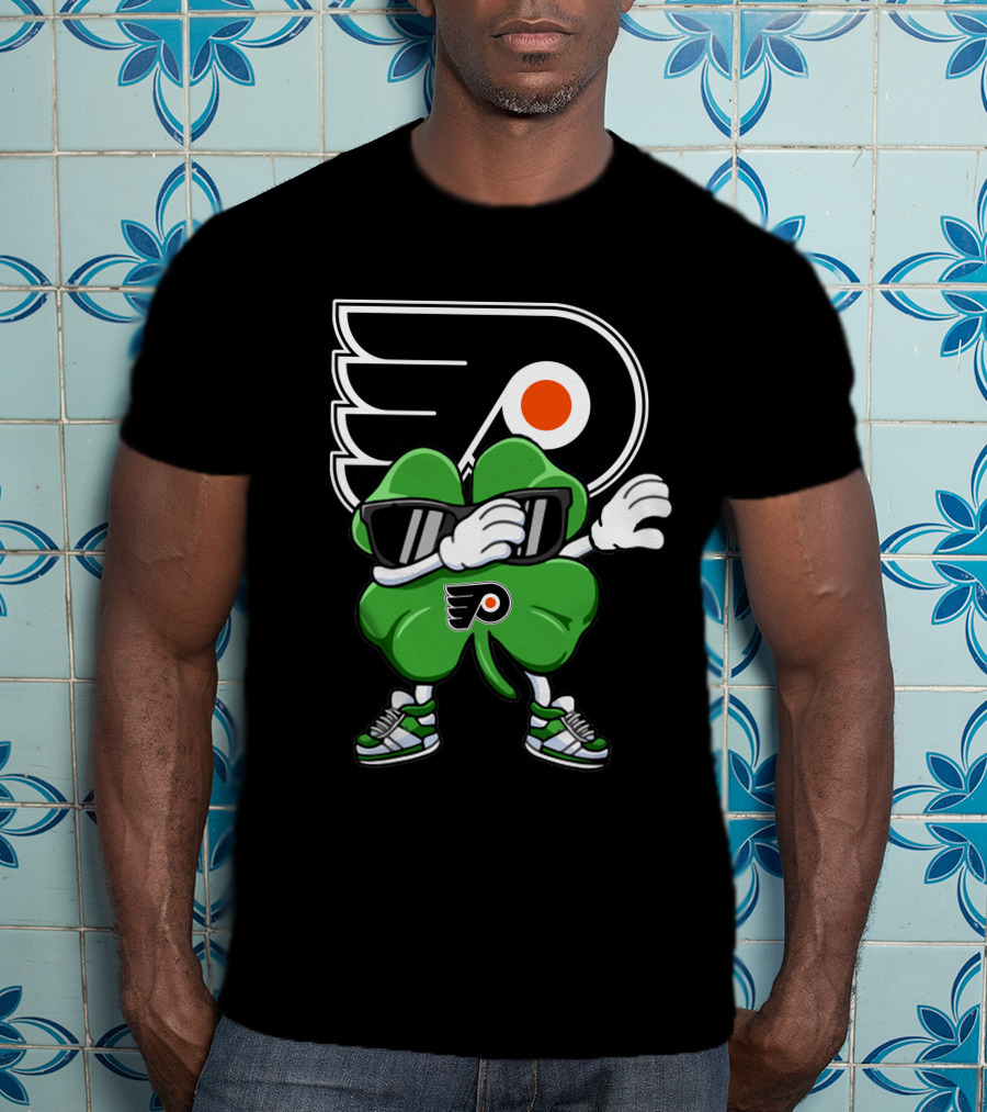 Philadelphia Flyers Clover Dab With Mascot Sneakers And Shades T-Shirt