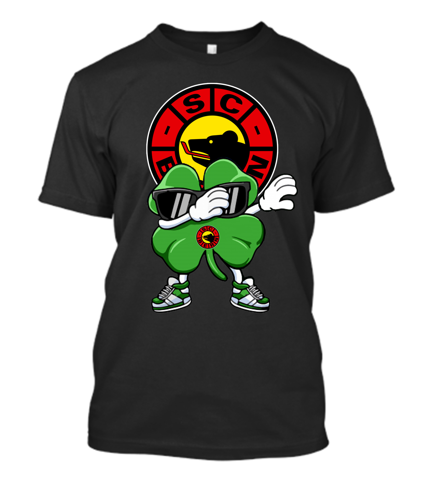 SC Bern Cool Clover Mascot With Sunglasses And Bear T-Shirt