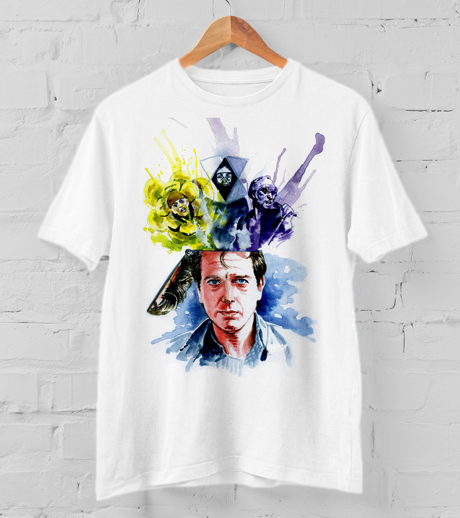 Peter Gabriel Watercolor Portrait With Surreal Artistic Elements T-Shirt