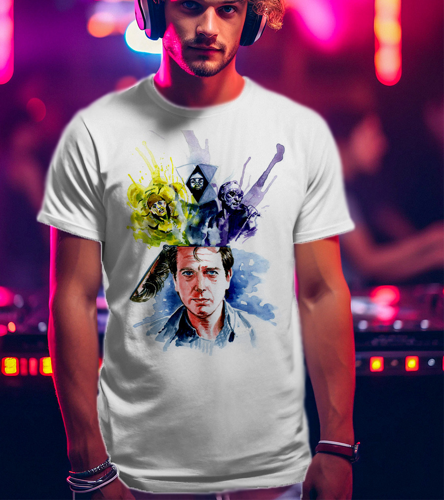 Peter Gabriel Watercolor Portrait With Surreal Artistic Elements T-Shirt