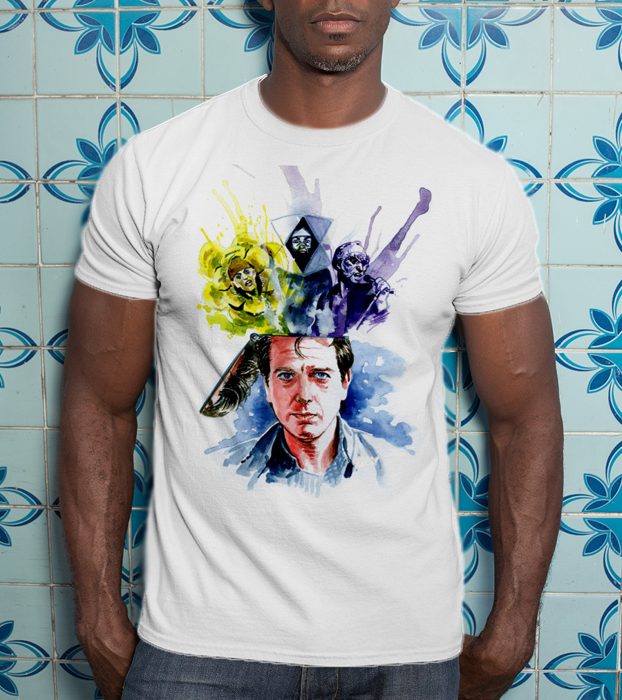 Peter Gabriel Watercolor Portrait With Surreal Artistic Elements T-Shirt