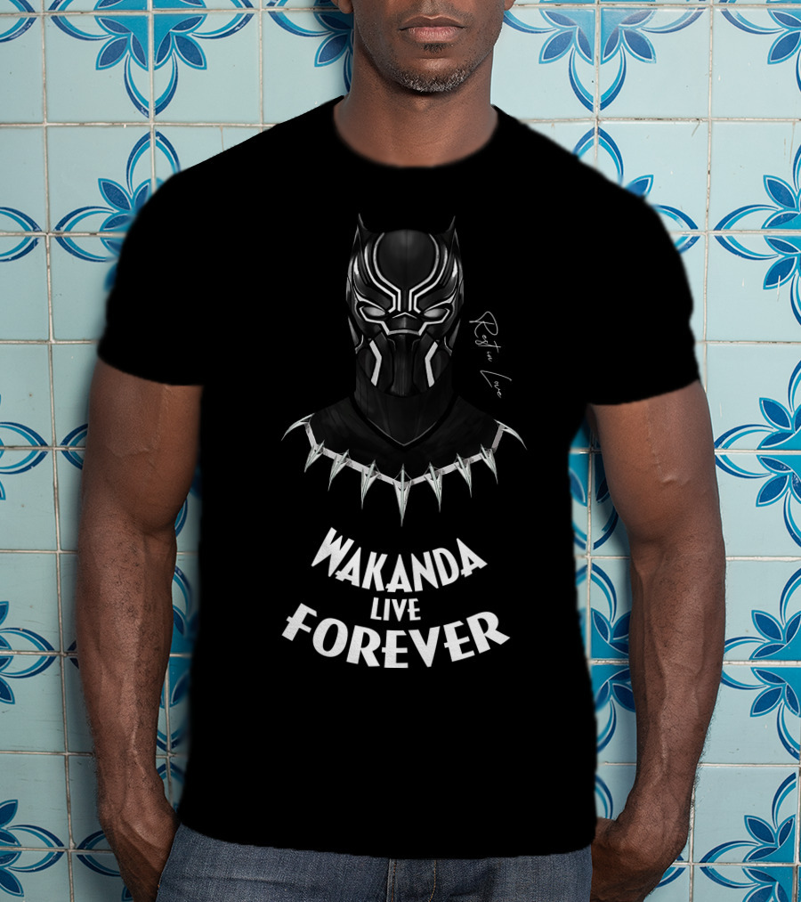 BlxckPantherWakanda BPW2908 Wakanda Live Forever T-Shirt