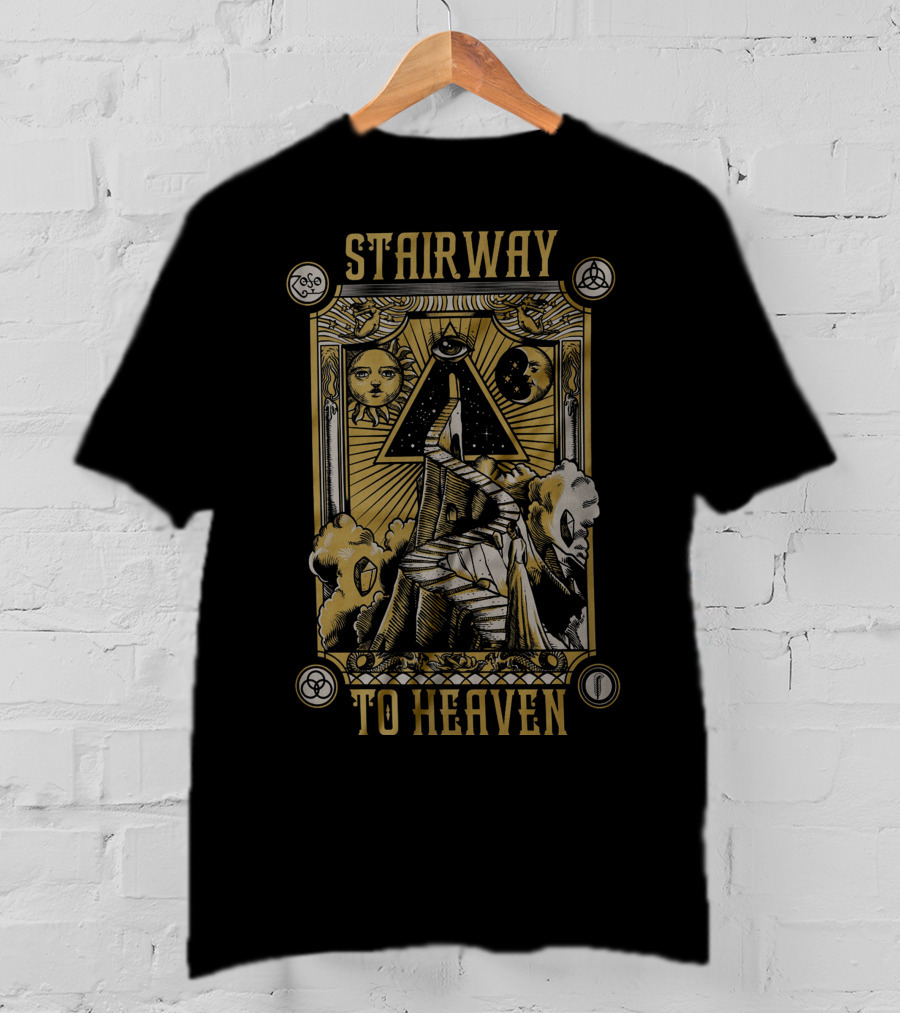 Stairway To Heaven Zoso Sun Moon Pyramid Eye T-Shirt