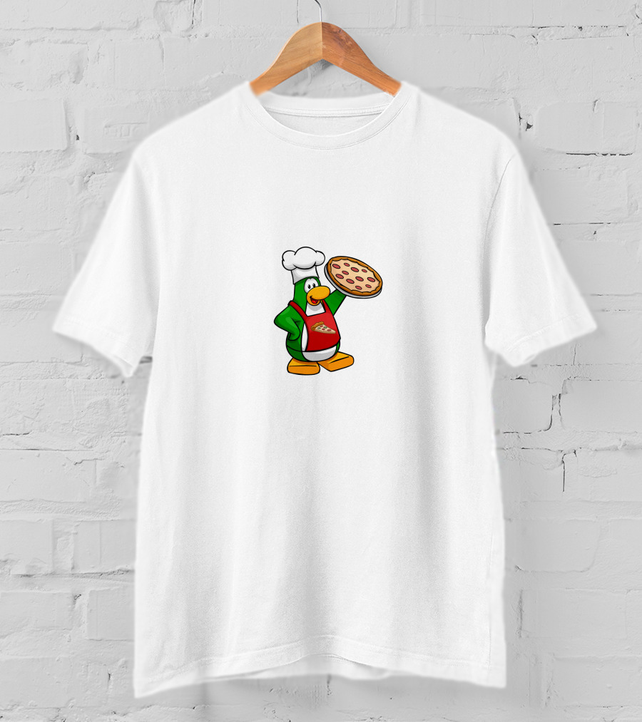 Club Penguin Pizza Parlor Chef Penguin Holding Pizza T-Shirt