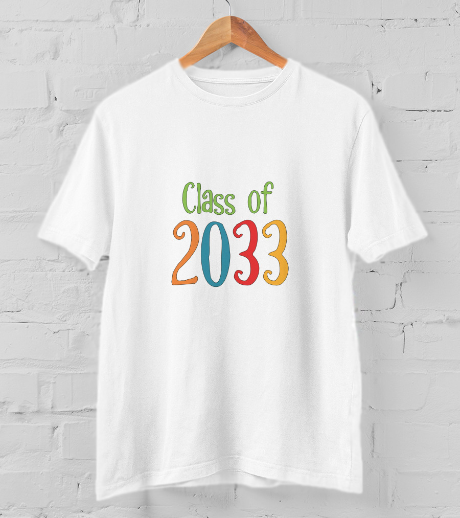 Class Of 2033 Colorful Typography T-Shirt