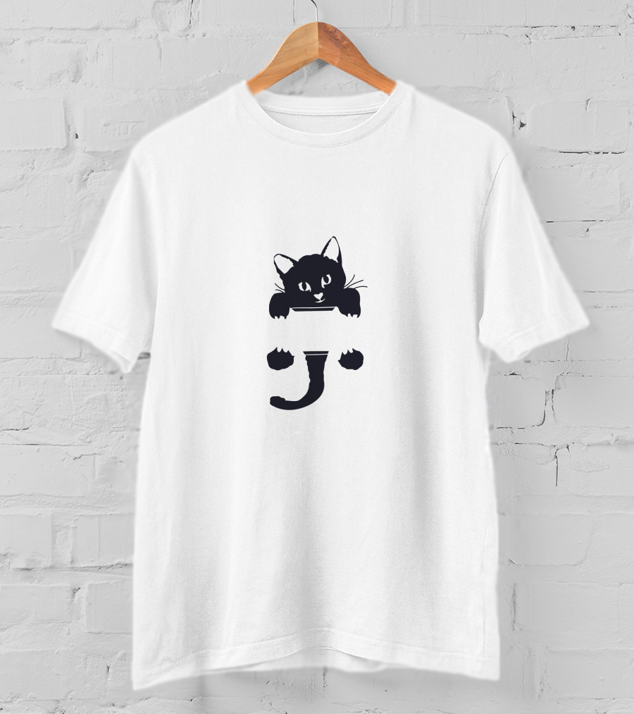 Cat Logo Shirt Playful Minimalist Feline T-Shirt