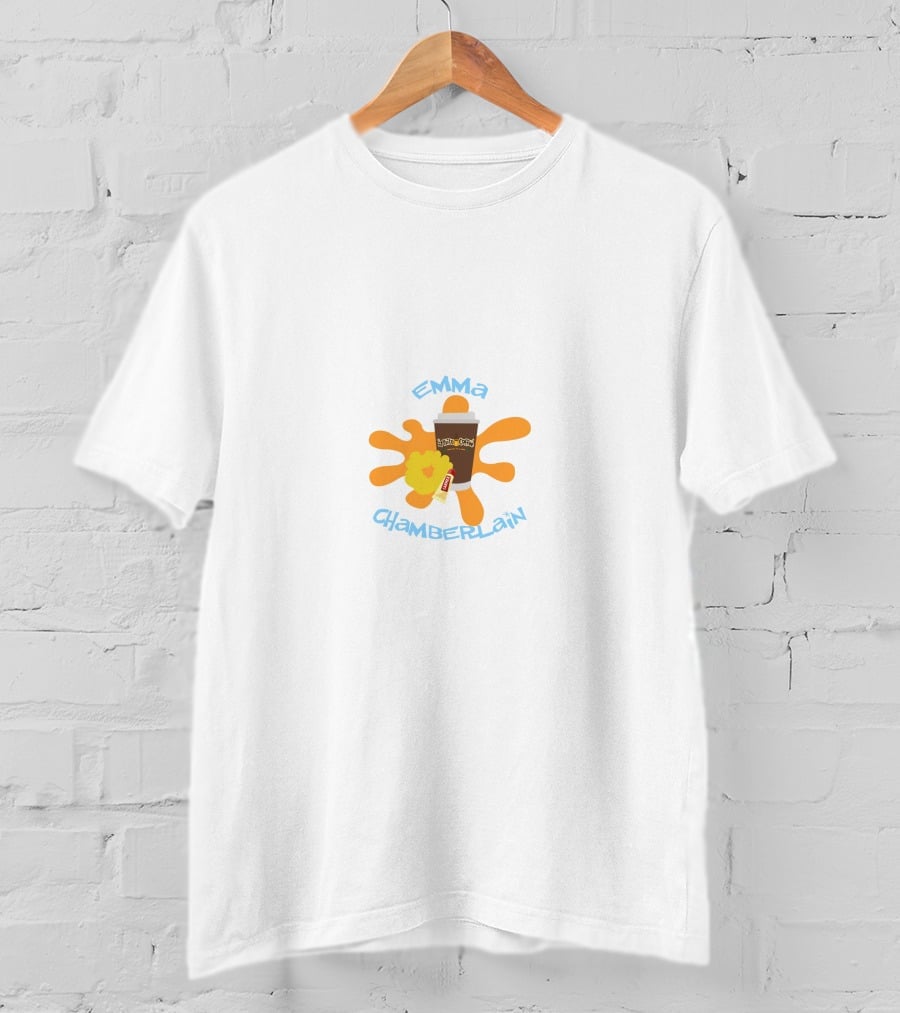 Emma Chamberlain Coffee Splash Planer With Drink And Flower T-Shirt