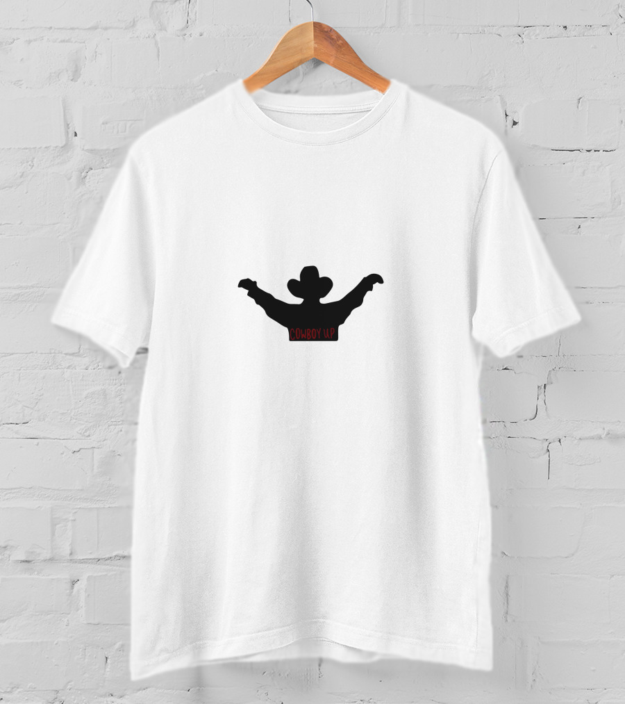 Cowboy Up Silhouette With Raised Arms T-Shirt