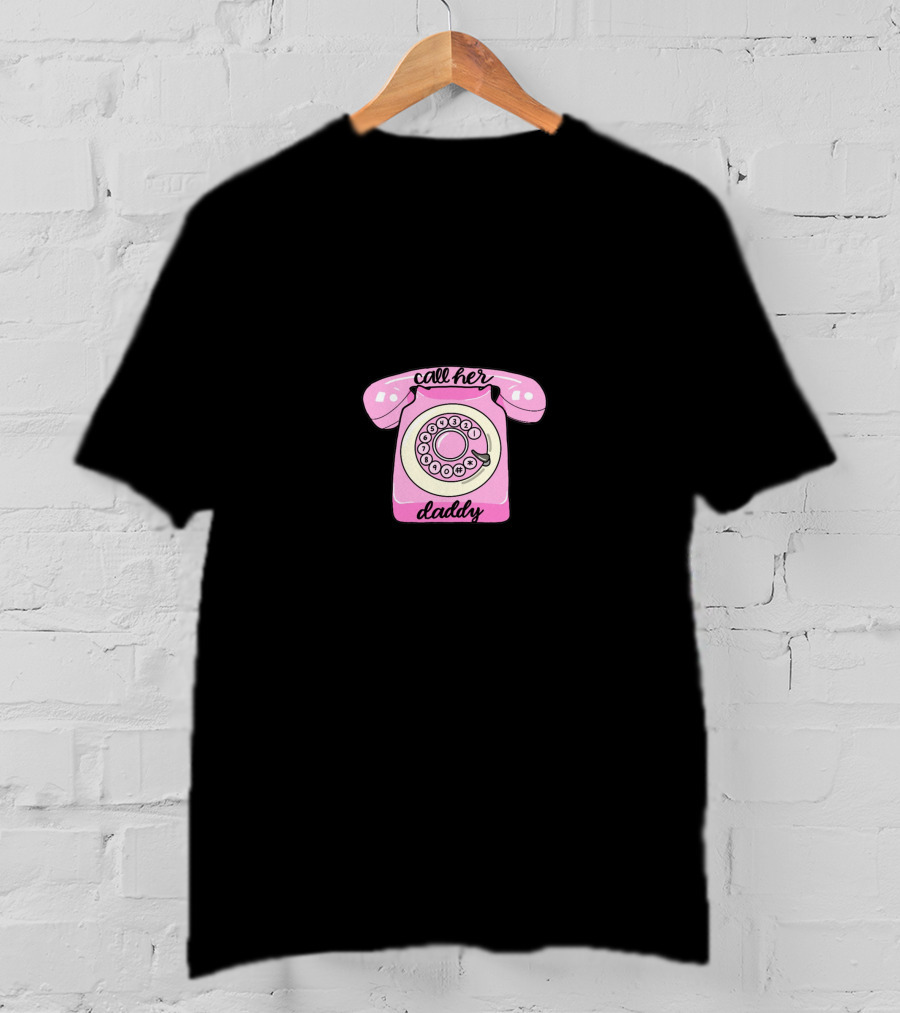 Call Her Daddy Pink Retro Telephone T-Shirt