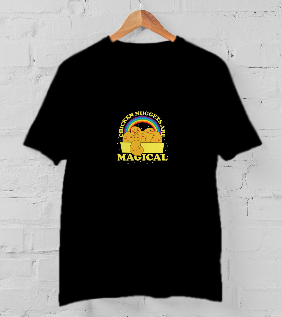 Chicken Nuggets Are Magical Rainbow Pillow T-Shirt