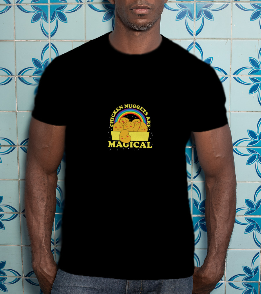 Chicken Nuggets Are Magical Rainbow Pillow T-Shirt