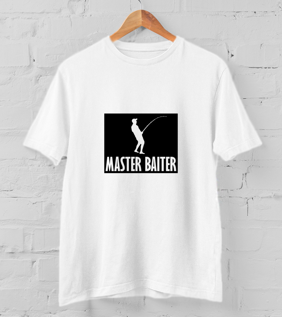 Master Baiter Fishing Silhouette Joke T-Shirt