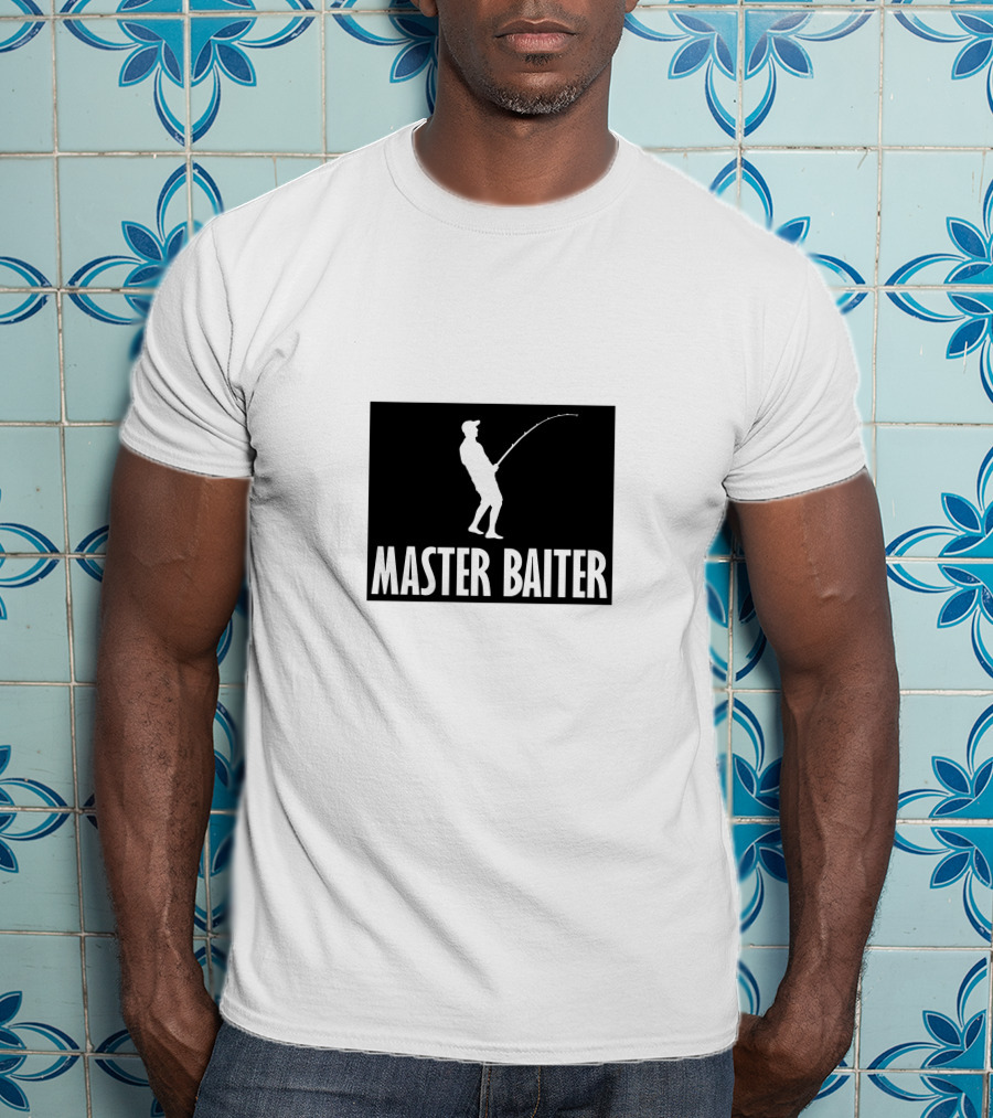 Master Baiter Fishing Silhouette Joke T-Shirt