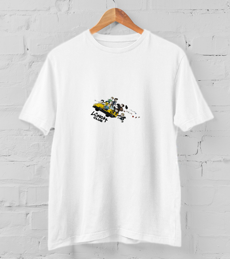 Lunch Club Cartoon Characters On Taxi With Ted Nivison T-Shirt
