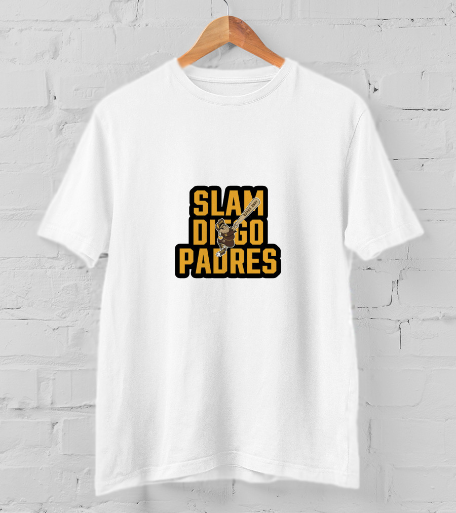Slam Diego Padres Baseball Batting Comic T-Shirt