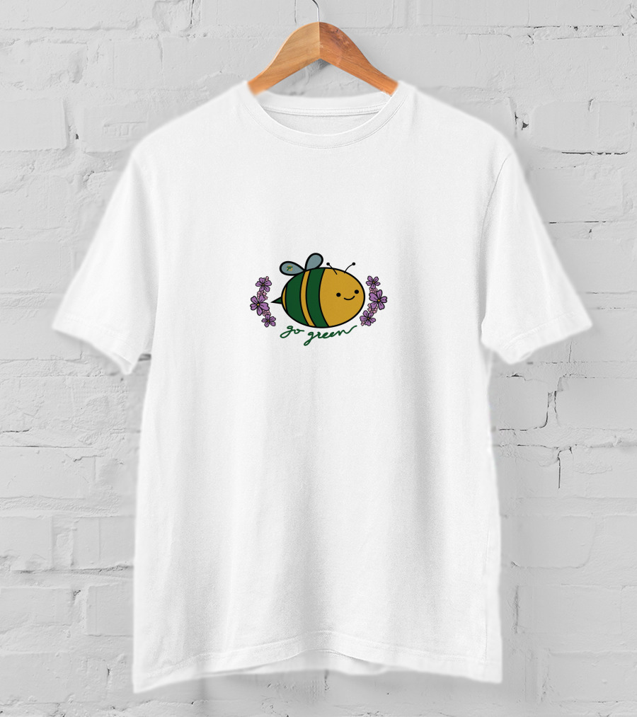 Go Green FlyQuest Bee With Flowers T-Shirt