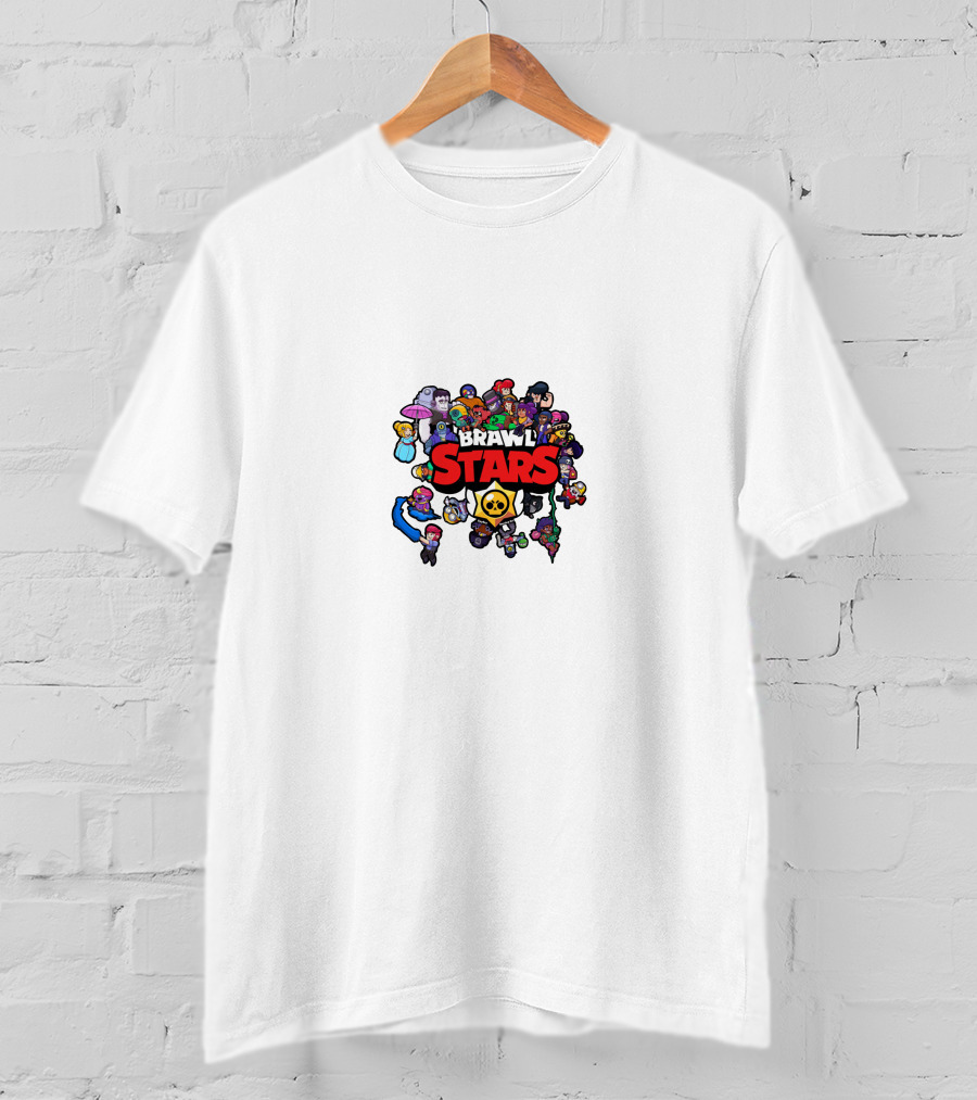 Brawl Stars Characters Collage With Iconic T-Shirt
