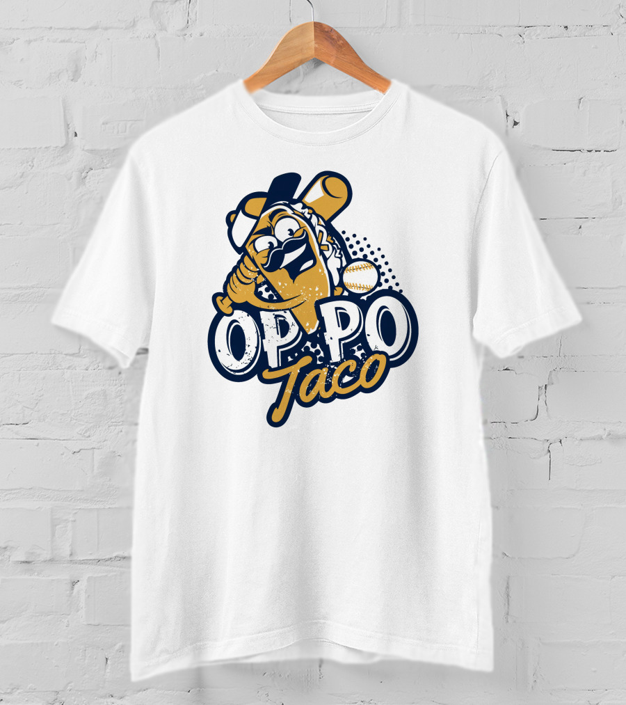 OPPO Taco Baseball Character With Bat And Ball T-Shirt