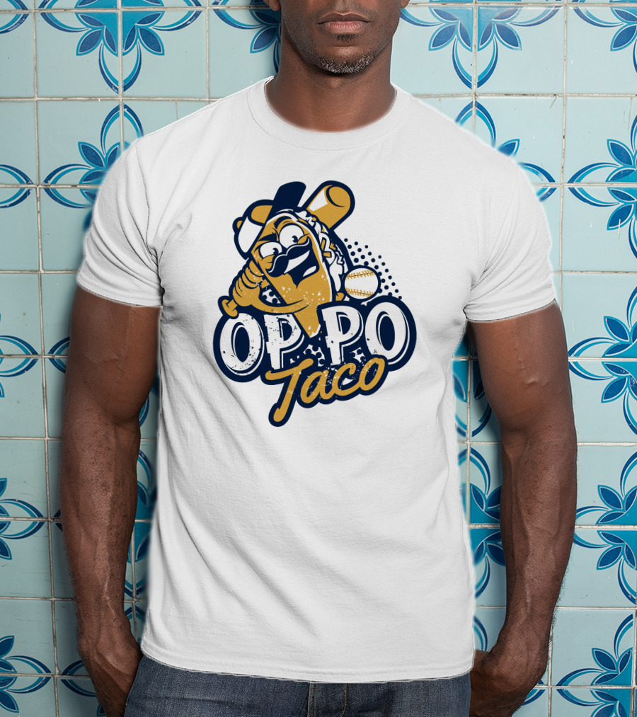 OPPO Taco Baseball Character With Bat And Ball T-Shirt