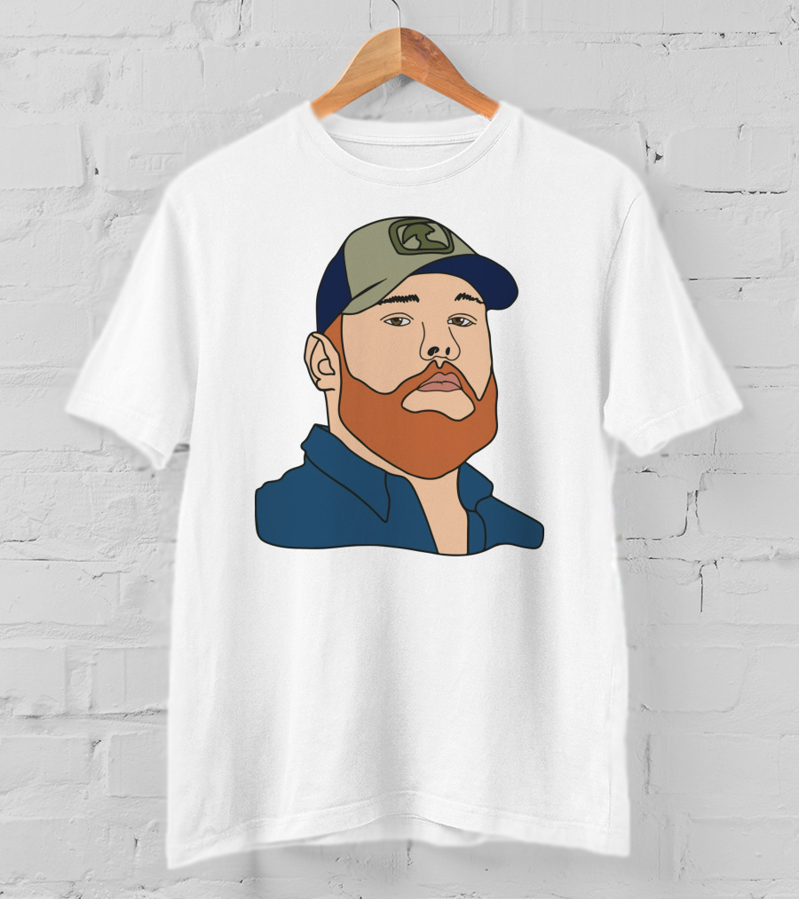 Luke Combs Portrait Hat And Beard T-Shirt