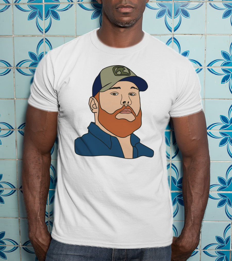 Luke Combs Portrait Hat And Beard T-Shirt