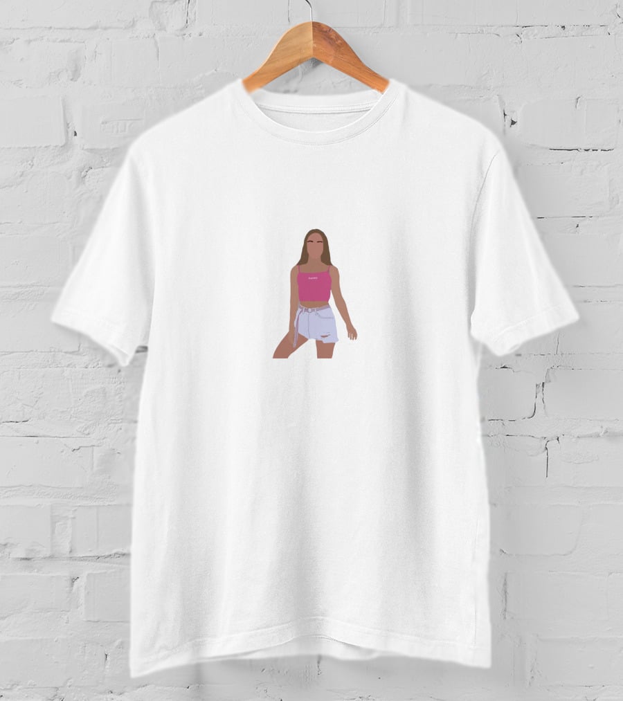 Sadie Aldis Pink Top White Shorts T-Shirt