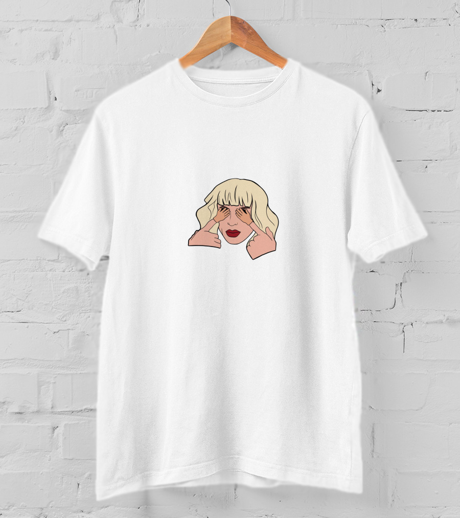 Drag Queen Blonde Hair Hands Covering Eyes T-Shirt