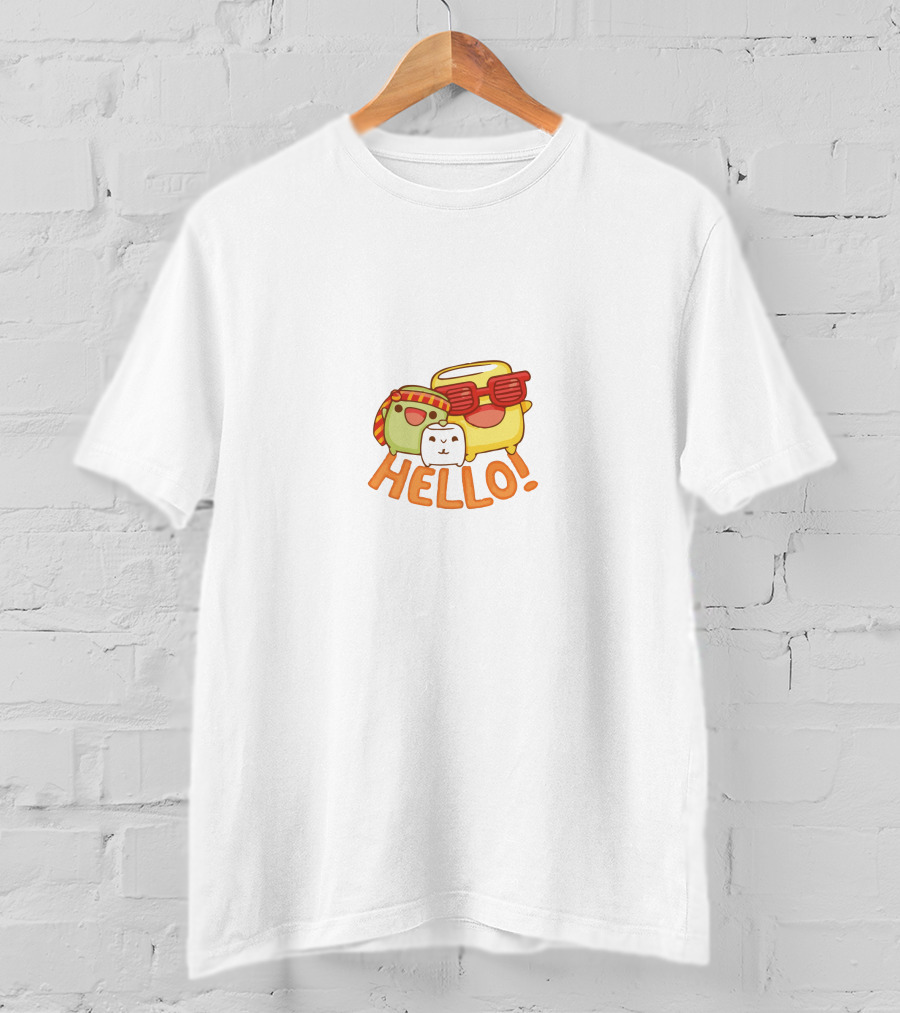 HELLO Marshmello Cute Cartoon Characters T-Shirt