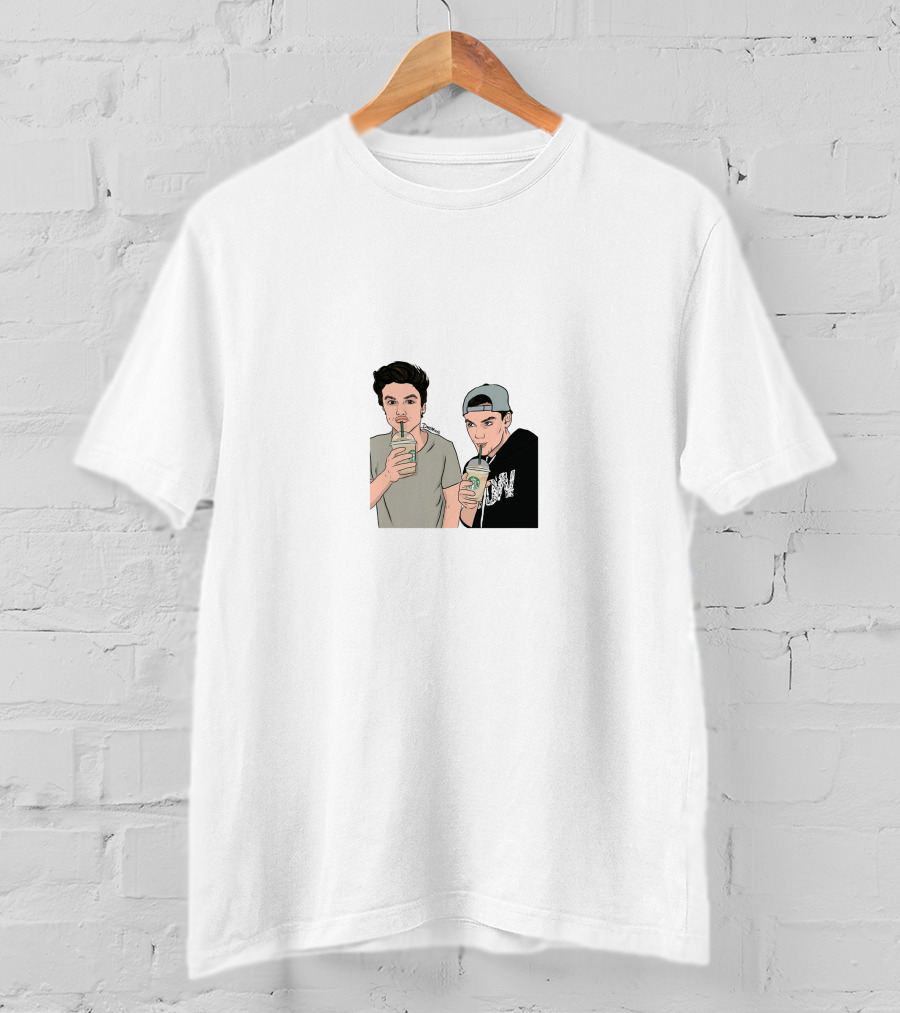 Dolan Twins Drinking Iconic Paraody With Starbucks Beverage Outfits T-Shirt