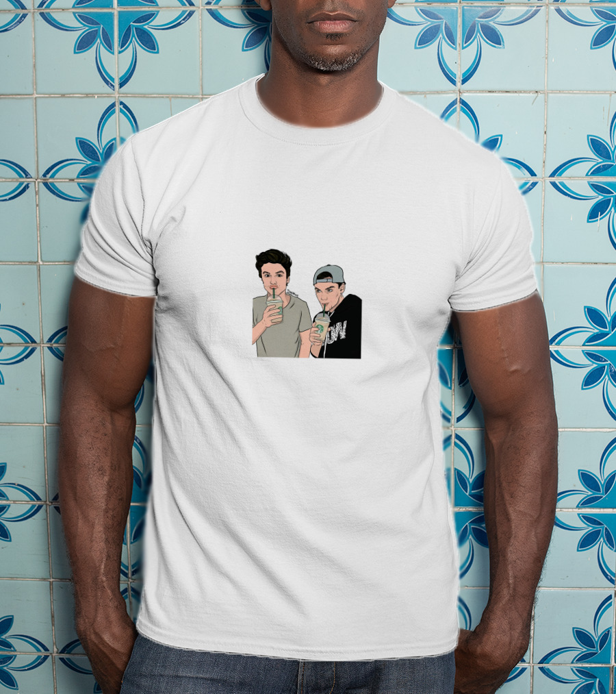 Dolan Twins Drinking Iconic Paraody With Starbucks Beverage Outfits T-Shirt