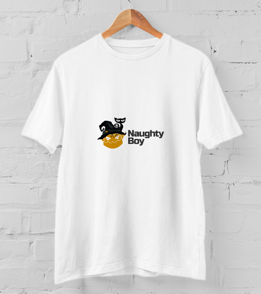 Naughty Boy Halloween Pumpkin Witch Hat Cat T-Shirt