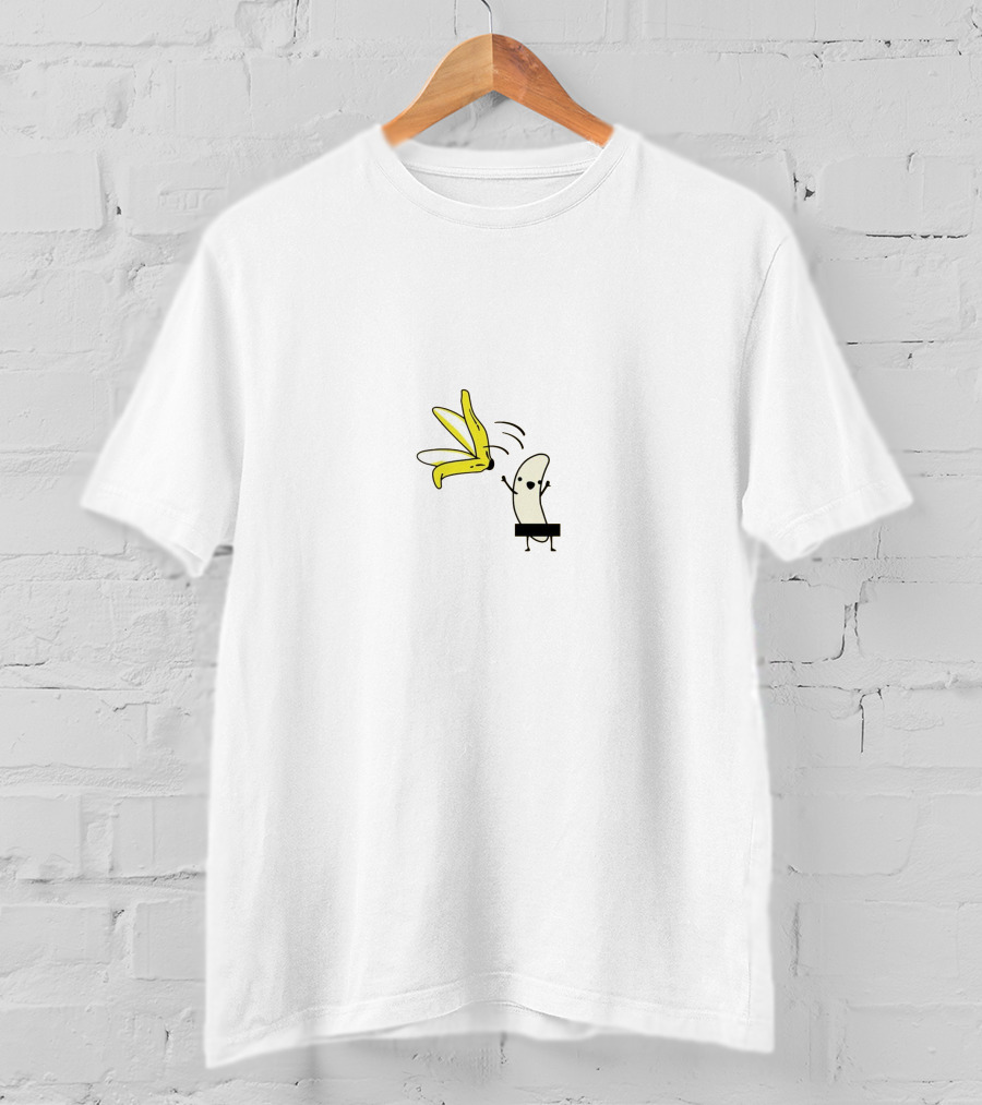 Romwe Banana Peeling Cartoon Funny T-Shirt
