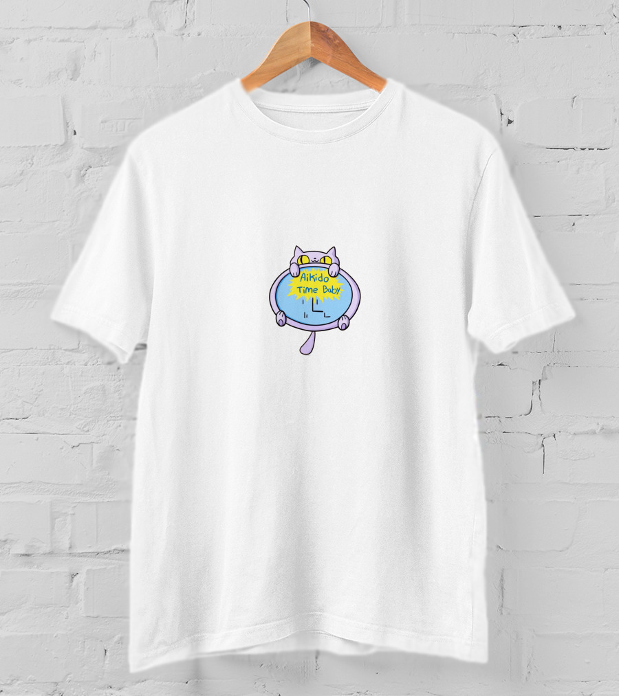 Aikido Time Baby Cat Clock Odd1sOut T-Shirt