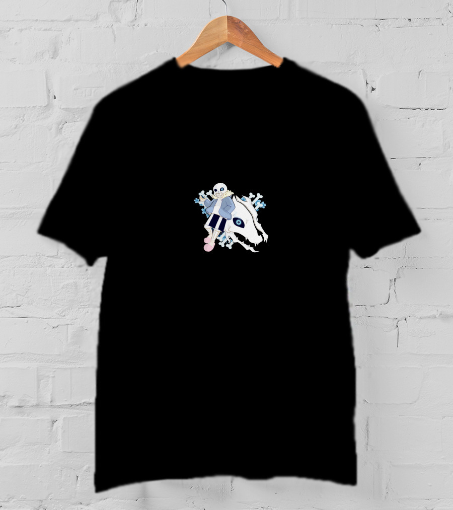 Undertale Sans With Gaster Blaster And Blue Bones T-Shirt