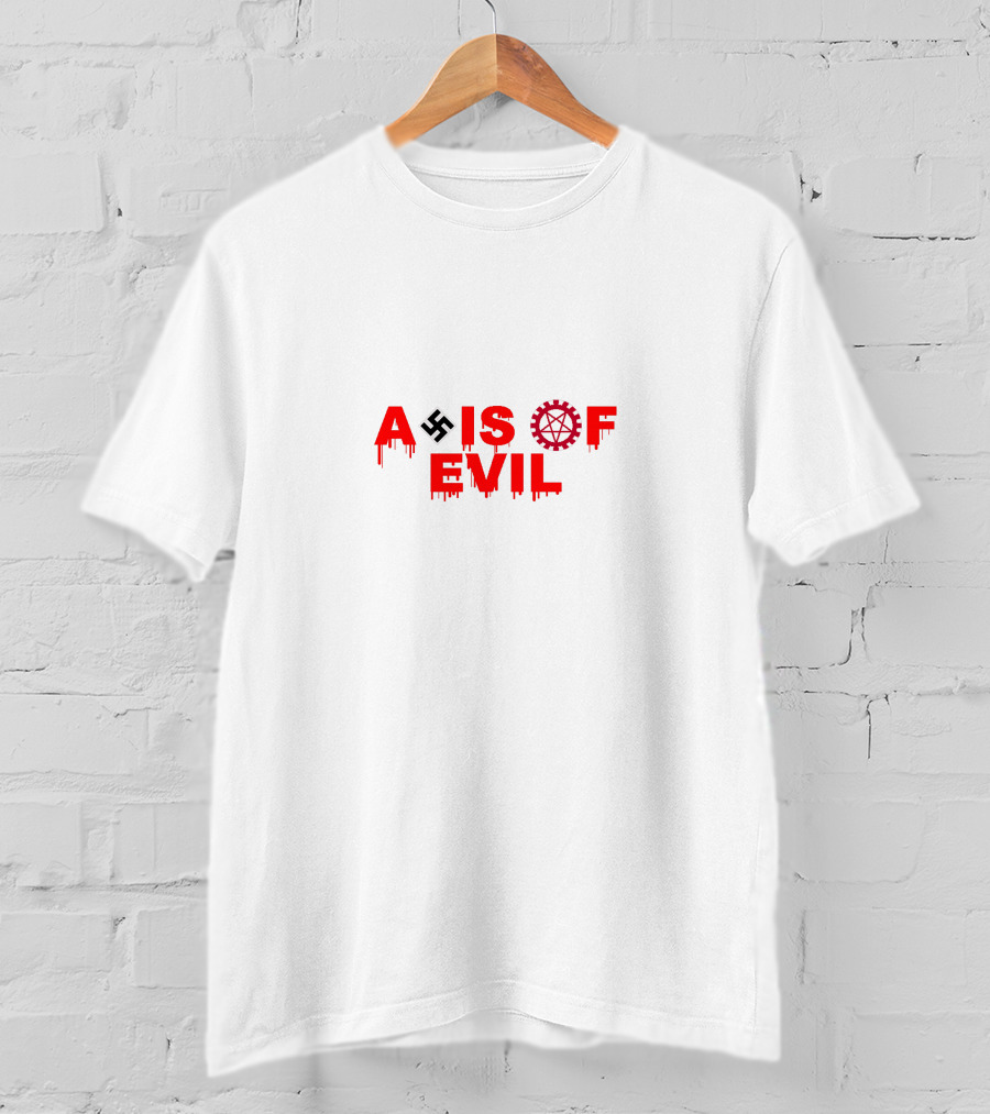 Axis Of Evil Swastika Gear Symbol Dripping T-Shirt
