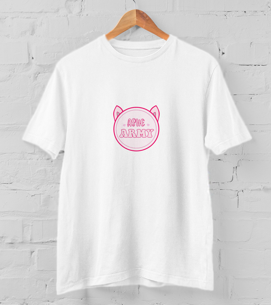 Ashe Army Pink Ears Badge T-Shirt