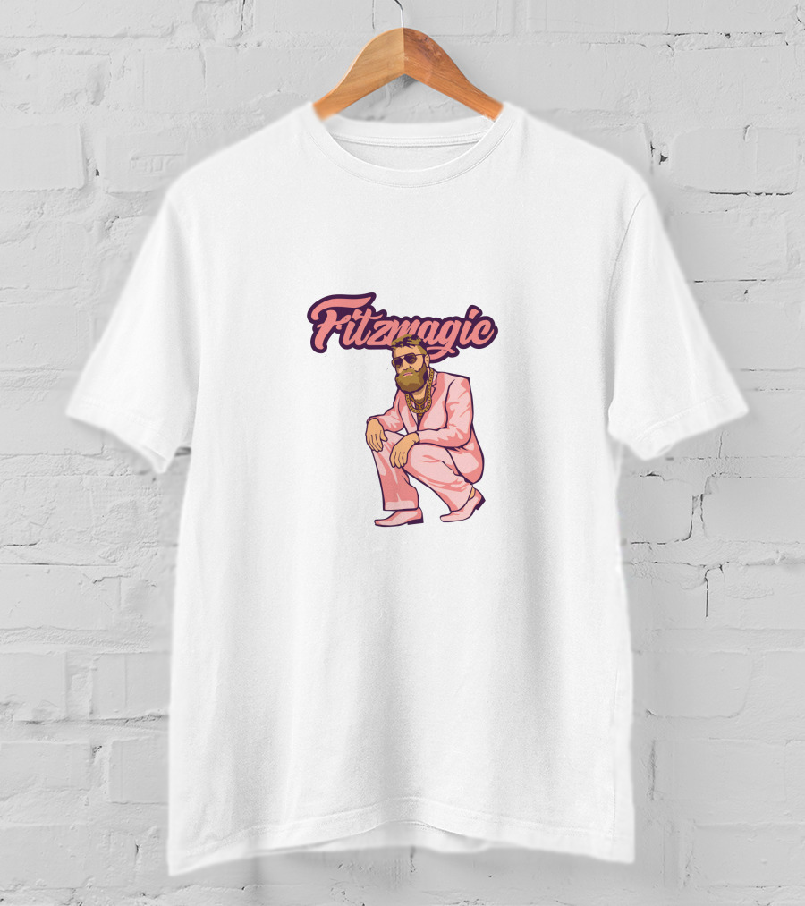 Fitzmagic Pink Suit Beard Sunglasses T-Shirt