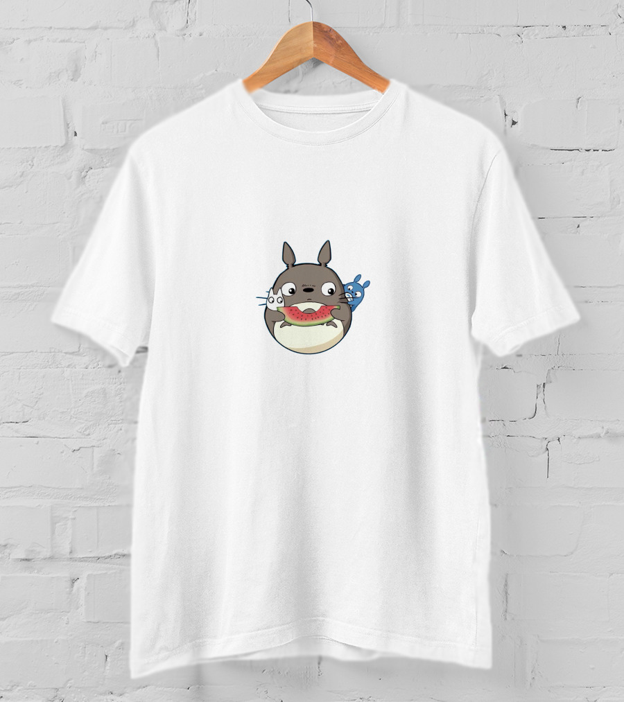 Tiko Totoro Watermelon Anime Character Trio T-Shirt