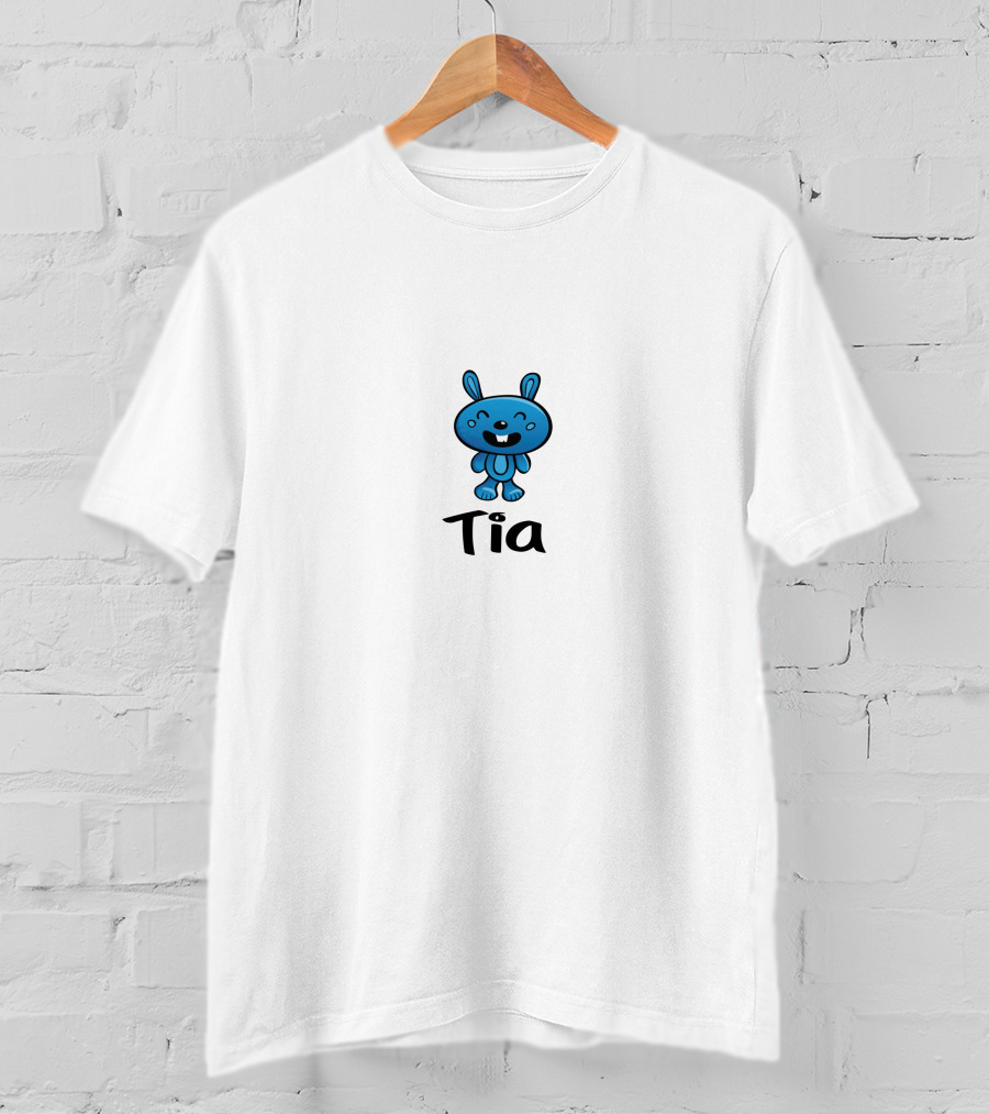 Tia Blue Cartoon Character T-Shirt