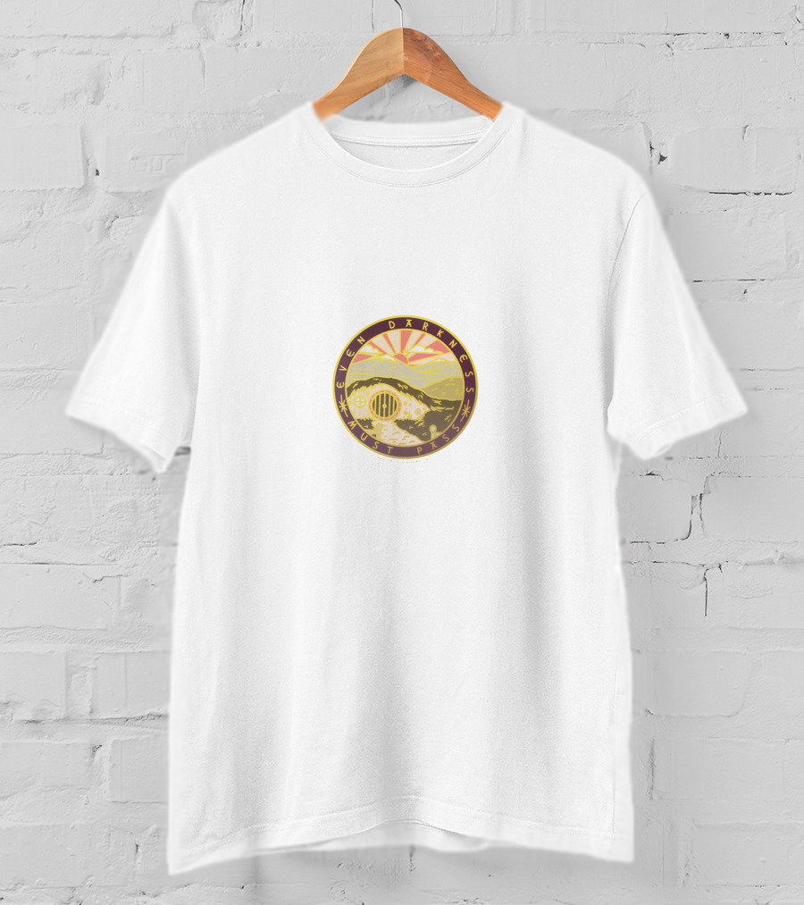 Even Darkness Must Pass Sunlit Mountain Scene T-Shirt