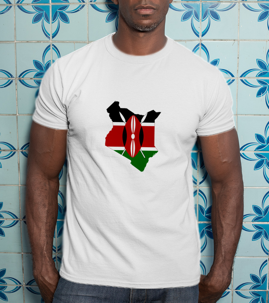 Kenya Flag Map Emblem Badge T-Shirt
