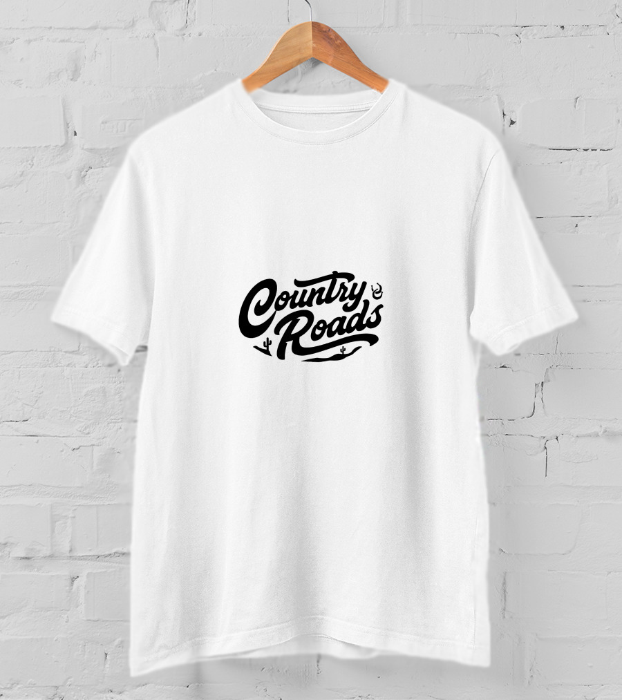 Country Roads Desert Landscape Style With Cactus And Lasso T-Shirt