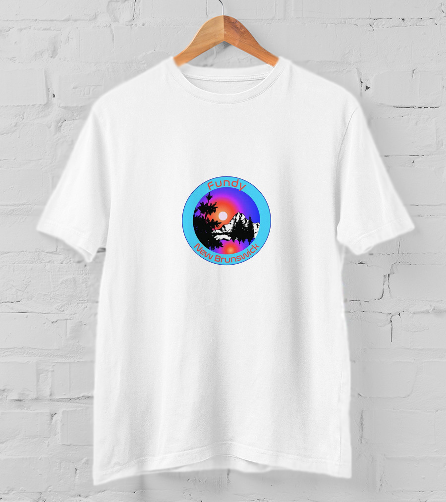 Fundy New Brunswick Sunset Mountain Scene T-Shirt