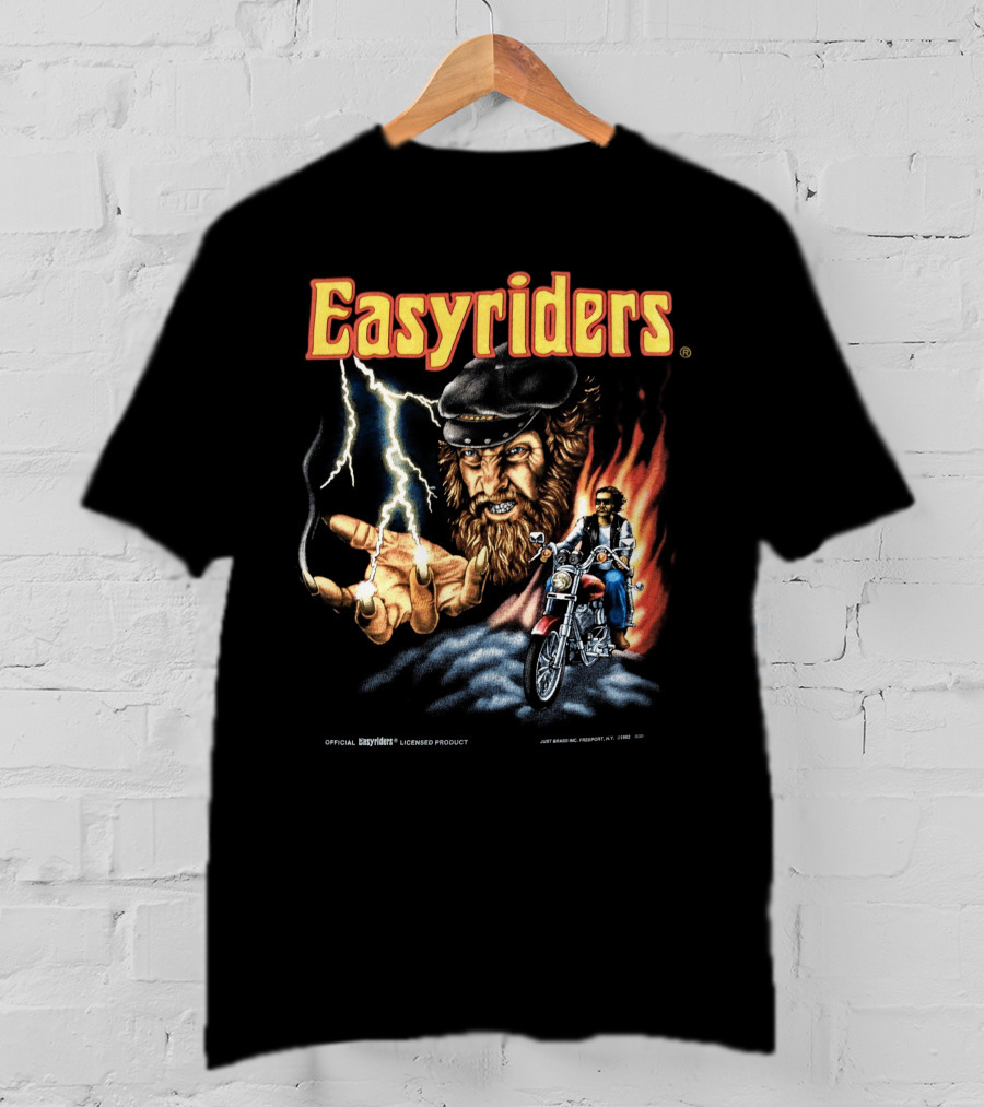 Easyriders Vintage 3D Emblem Lightning Biker Made In U.S.A T-Shirt