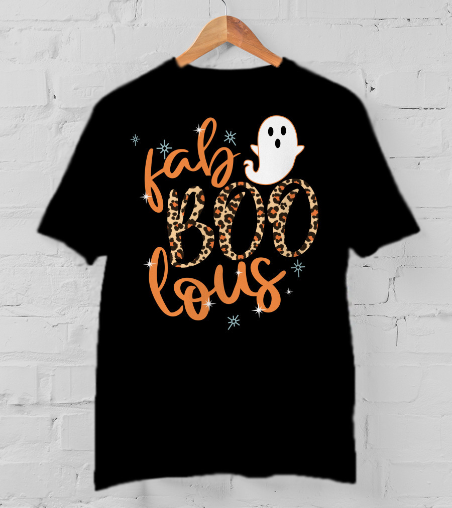 Faboolous Leopard Print Halloween Ghost T-Shirt