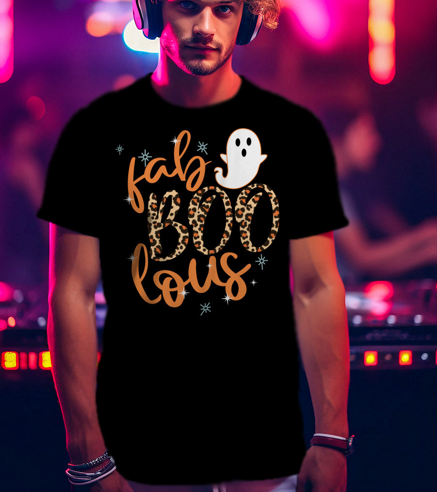 Faboolous Leopard Print Halloween Ghost T-Shirt
